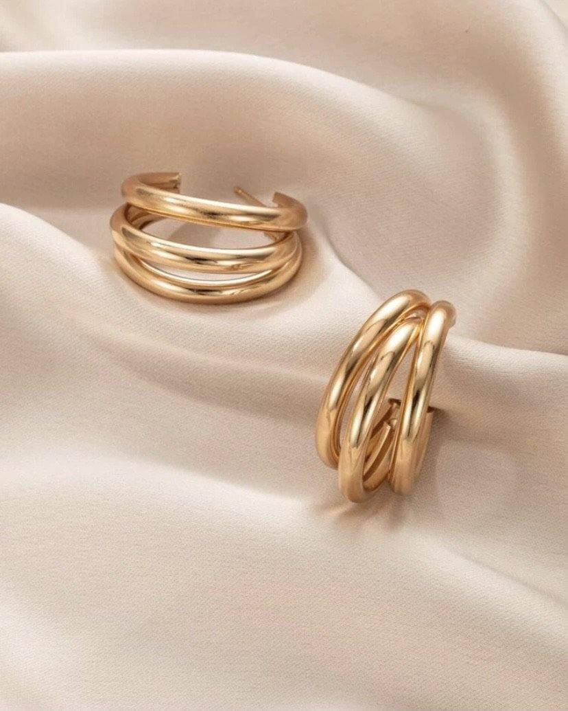Gold Cut Out Hoops - SHOP LANI