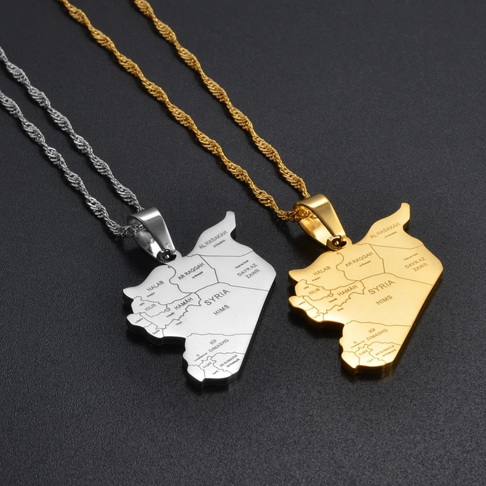 Syria Map Necklace