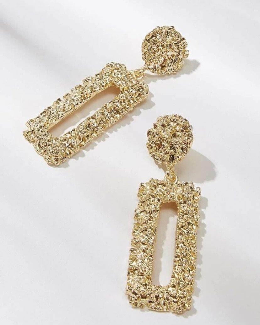 Rectangle Door Knocker Earrings - SHOP LANI