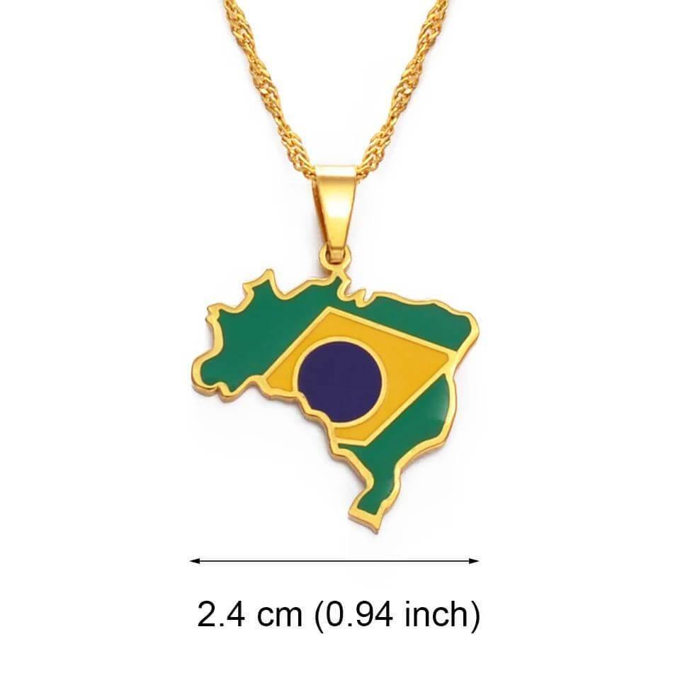 Brazil Flag Necklace - SHOP LANI