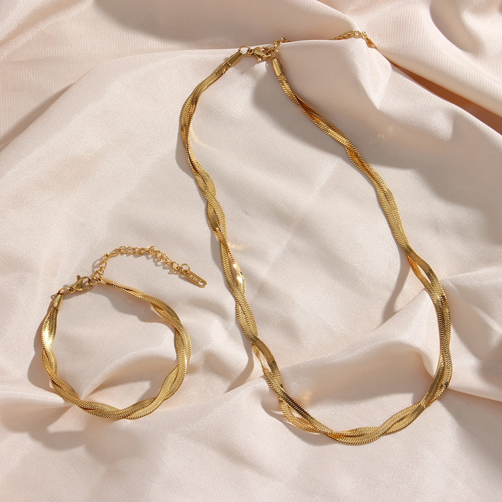Lara Set (gold) - Necklace & Bracelet