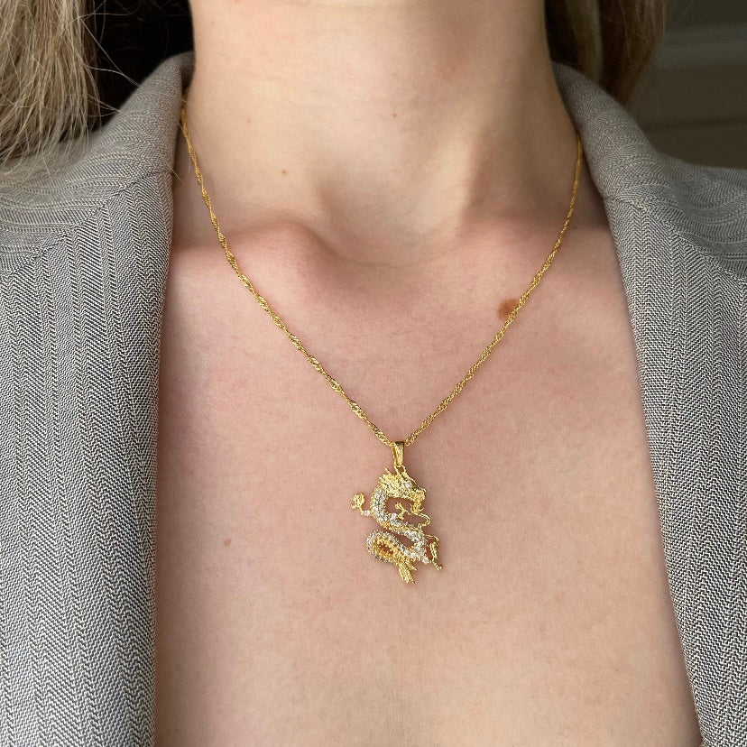 Gold Dragon Necklace