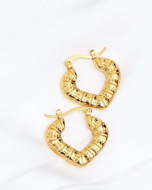 Akia Heart Bamboo Hoops