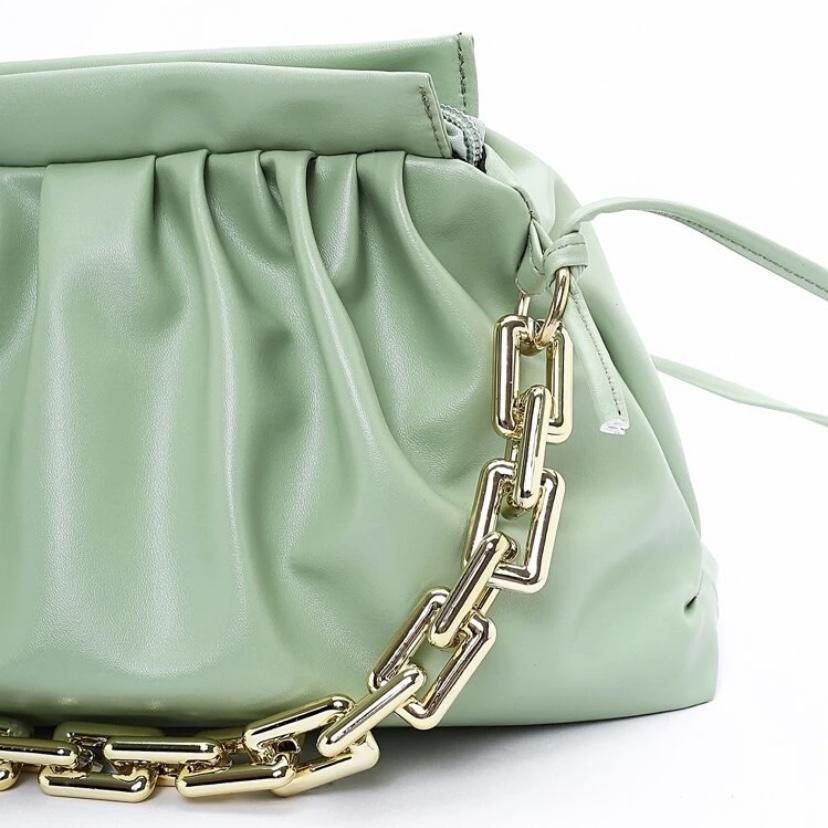 Sienna Gold Chain Bag | new green - SHOP LANI