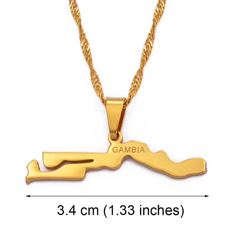 Gambia Map Necklace
