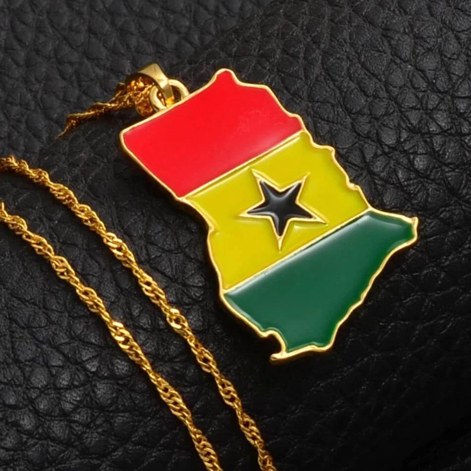 Ghana Flag Necklace - SHOP LANI