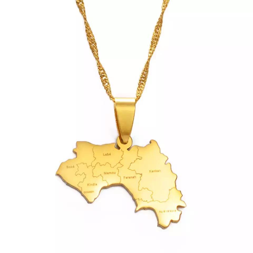 Guinea Map Necklace - SHOP LANI