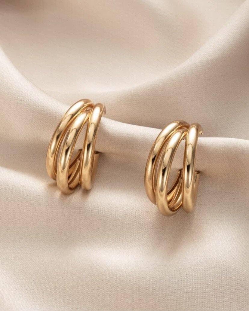 Gold Cut Out Hoops - SHOP LANI