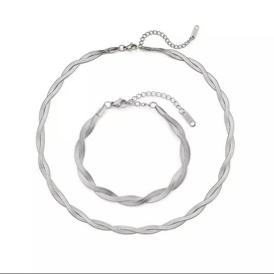 Lara Set (silver) - Necklace & Bracelet