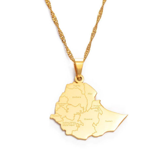 Ethiopia Map Necklace - SHOP LANI