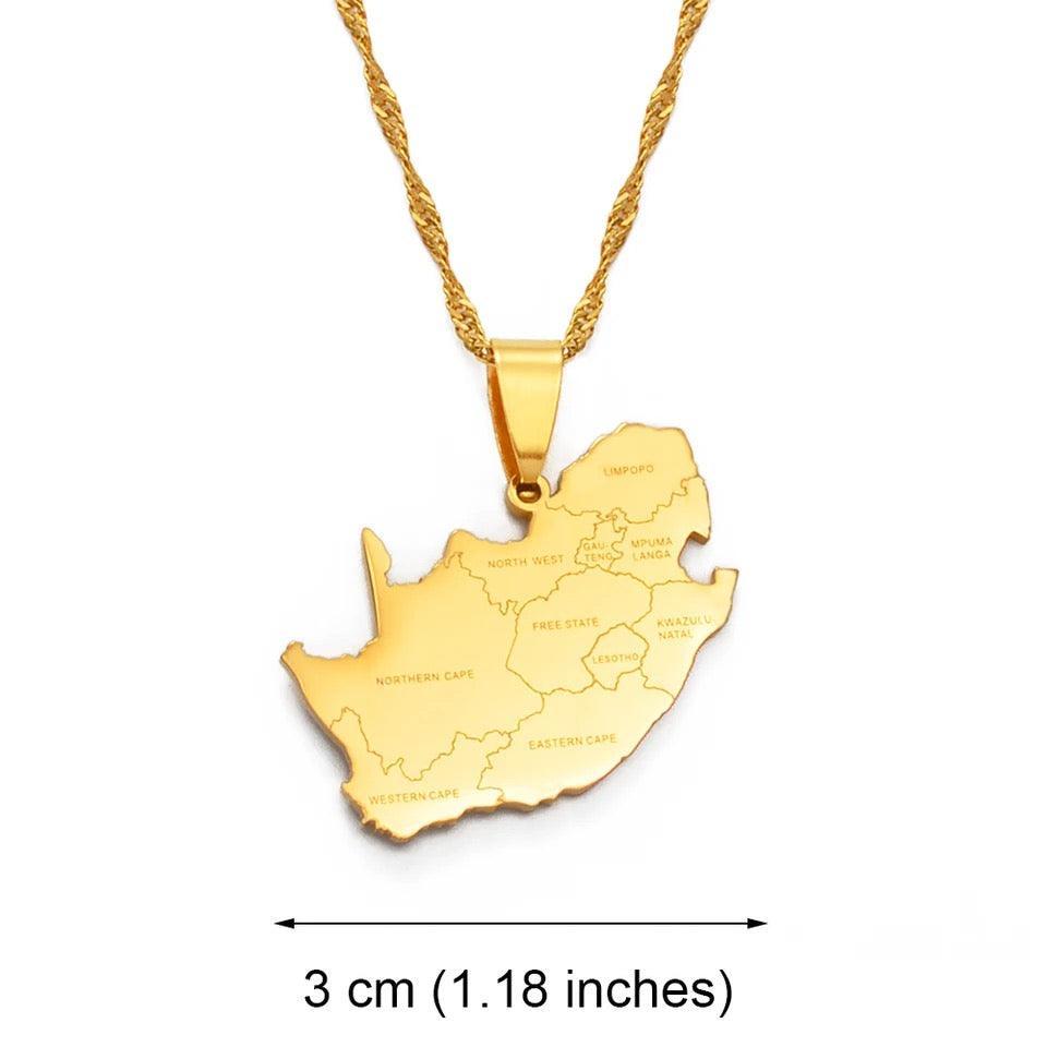 South Africa Map Necklace