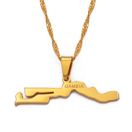 Gambia Map Necklace